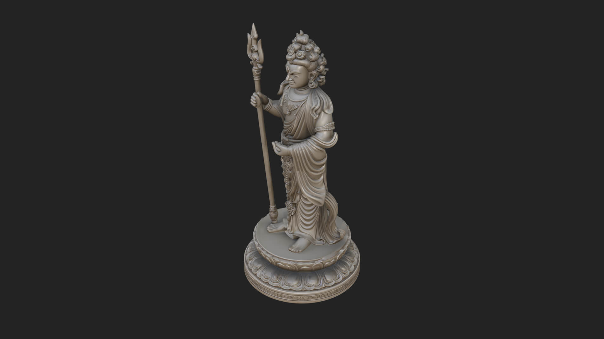 Standing Bodhisattva Statue Design 7 3D Print Model 3D Model