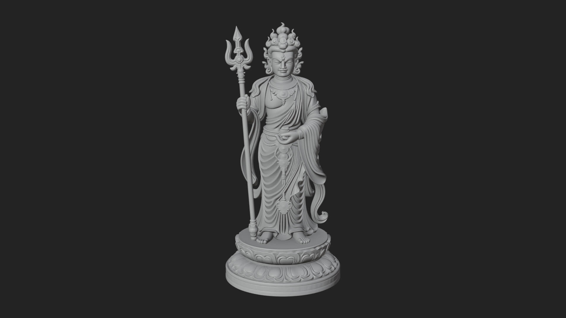 Standing Bodhisattva Statue Design 7 3D Print Model 3D Model