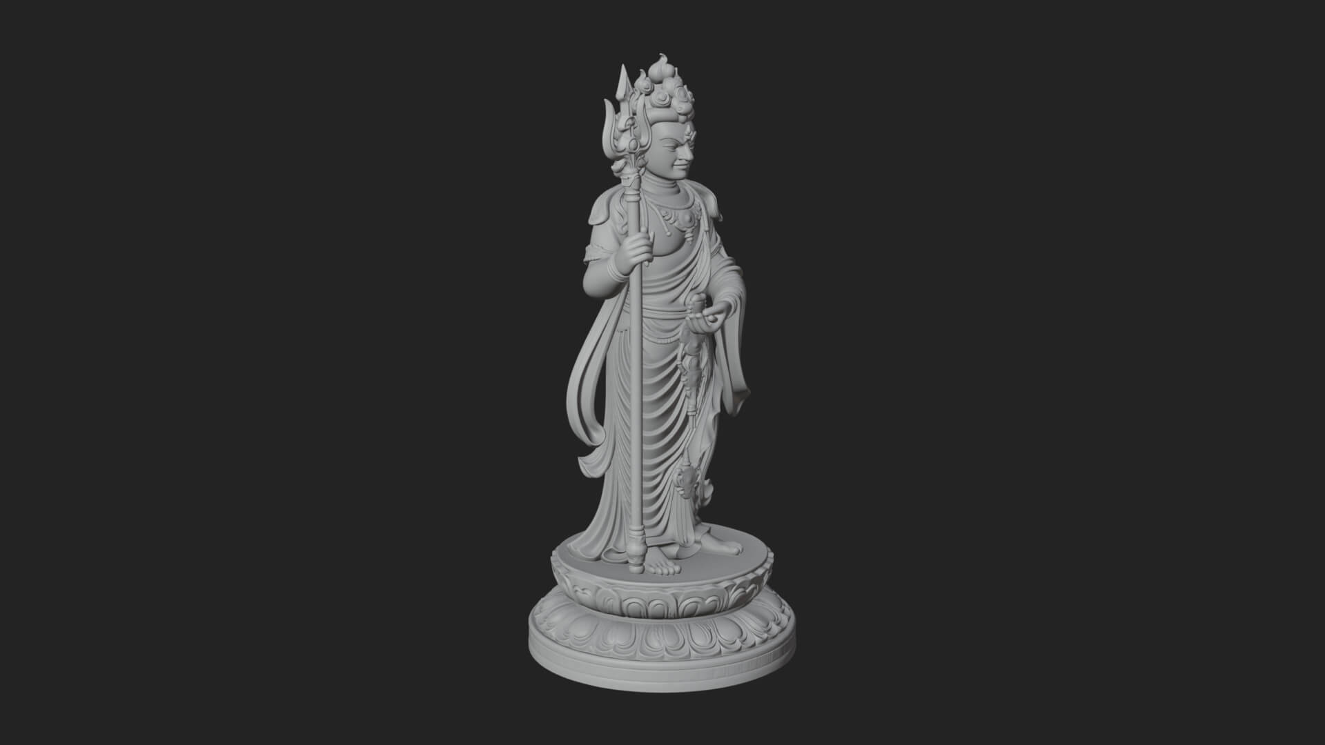 Standing Bodhisattva Statue Design 7 3D Print Model 3D Model