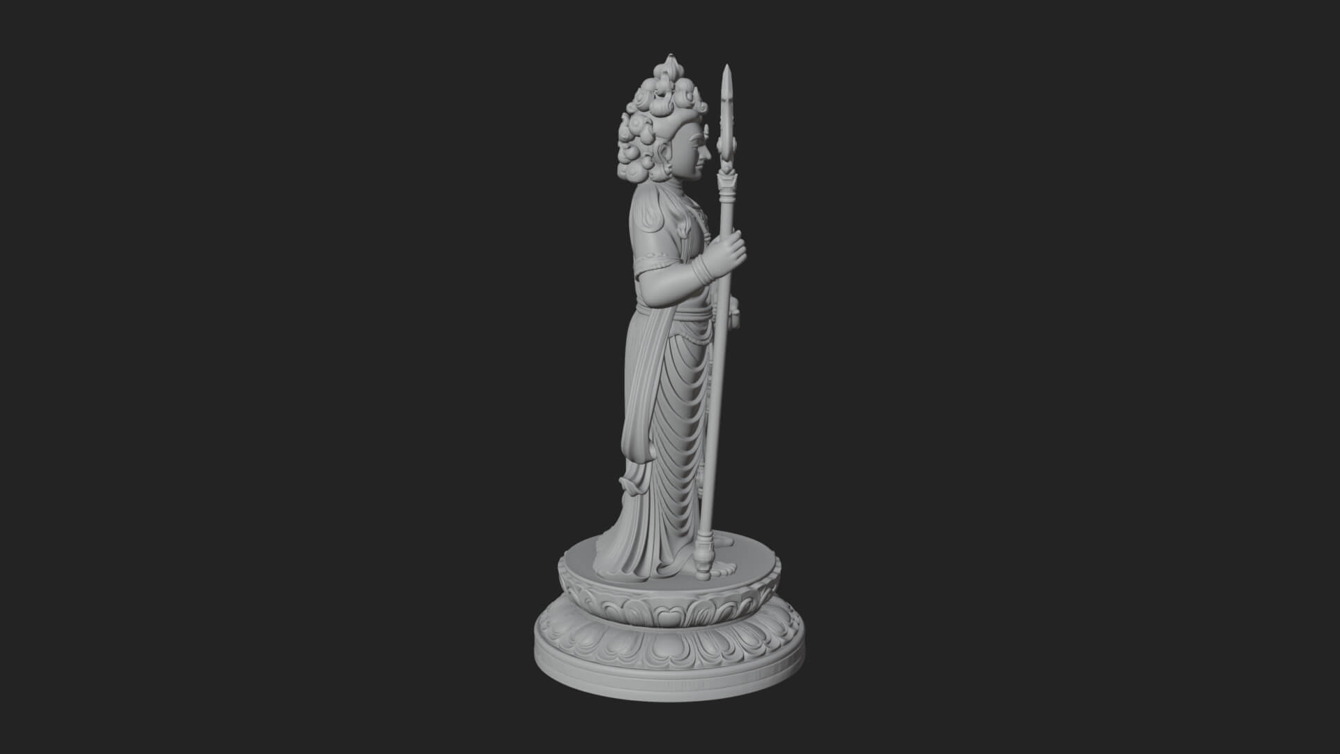 Standing Bodhisattva Statue Design 7 3D Print Model 3D Model