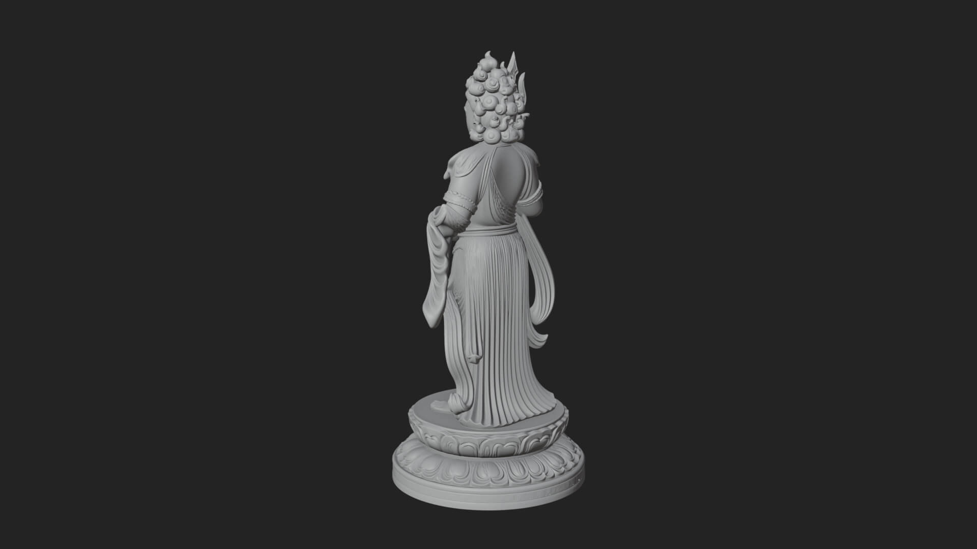 Standing Bodhisattva Statue Design 7 3D Print Model 3D Model