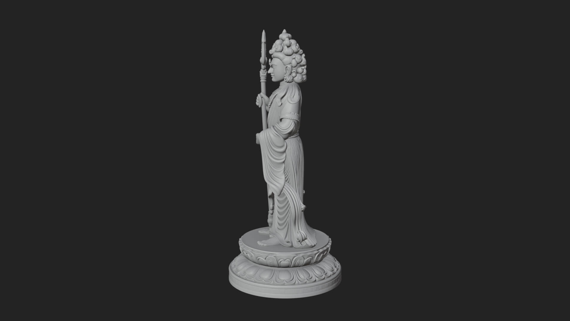 Standing Bodhisattva Statue Design 7 3D Print Model 3D Model