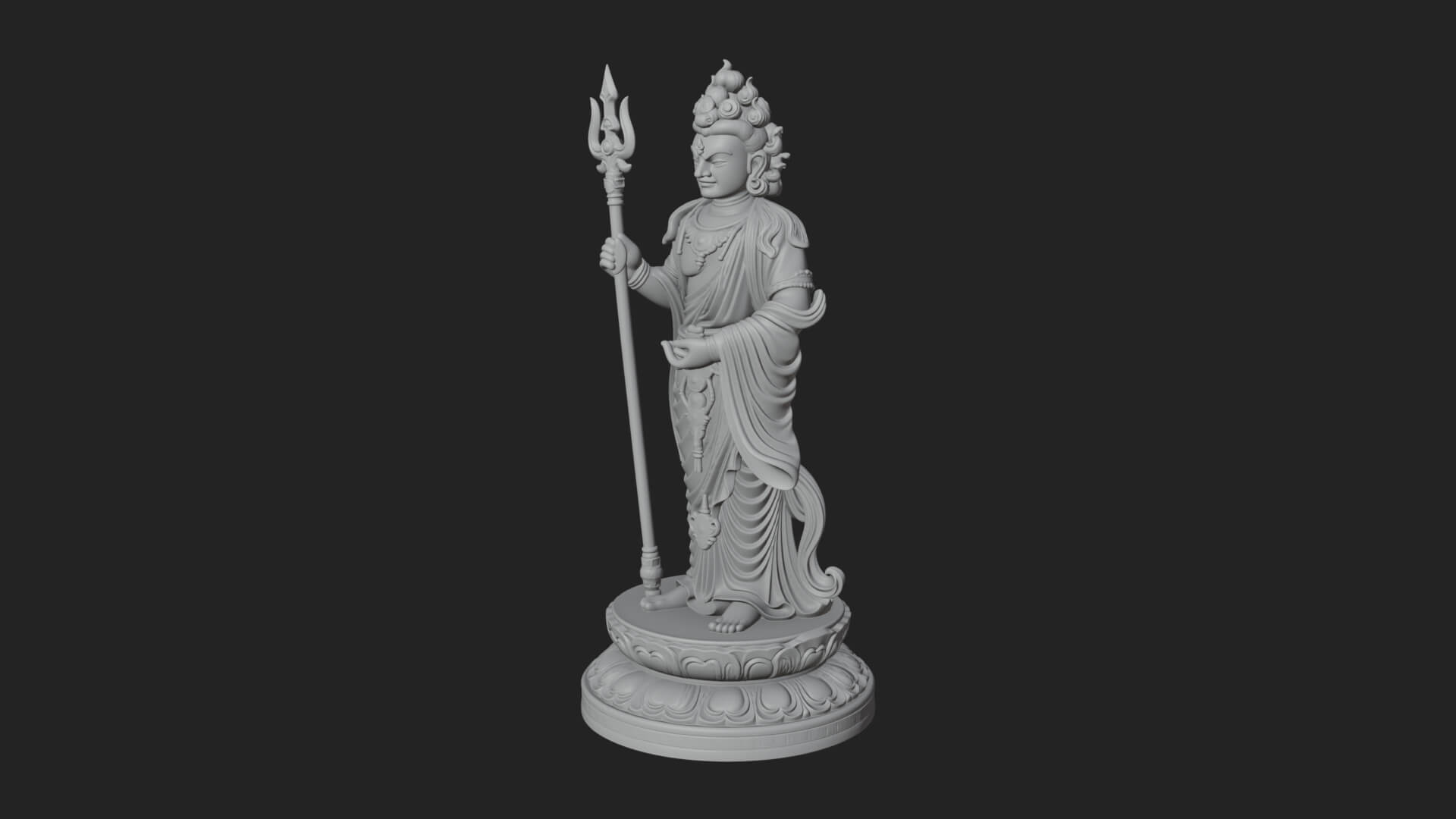 Standing Bodhisattva Statue Design 7 3D Print Model 3D Model