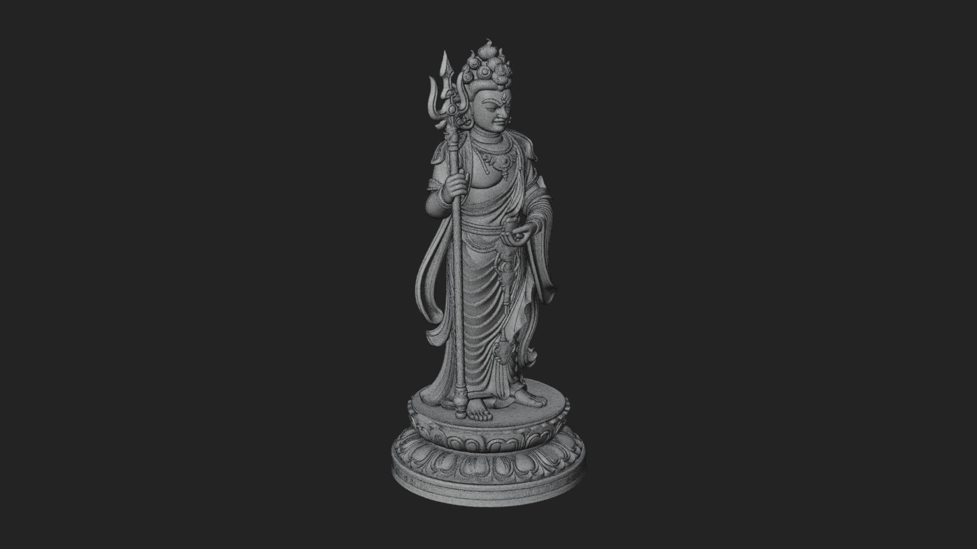 Standing Bodhisattva Statue Design 7 3D Print Model 3D Model