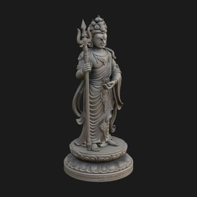 Standing Bodhisattva Statue Design 7 3D Print Model