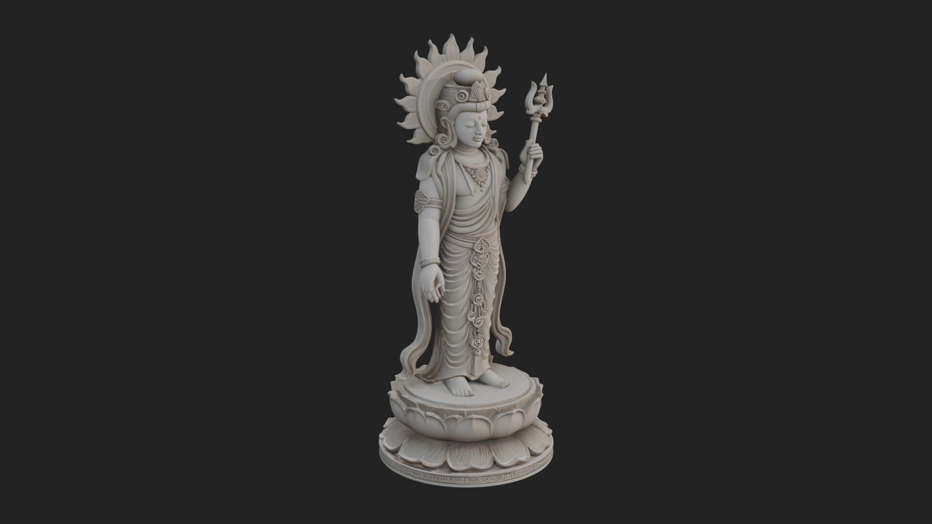 Standing Bodhisattva Statue Design 8 3D Print Model 3D Model