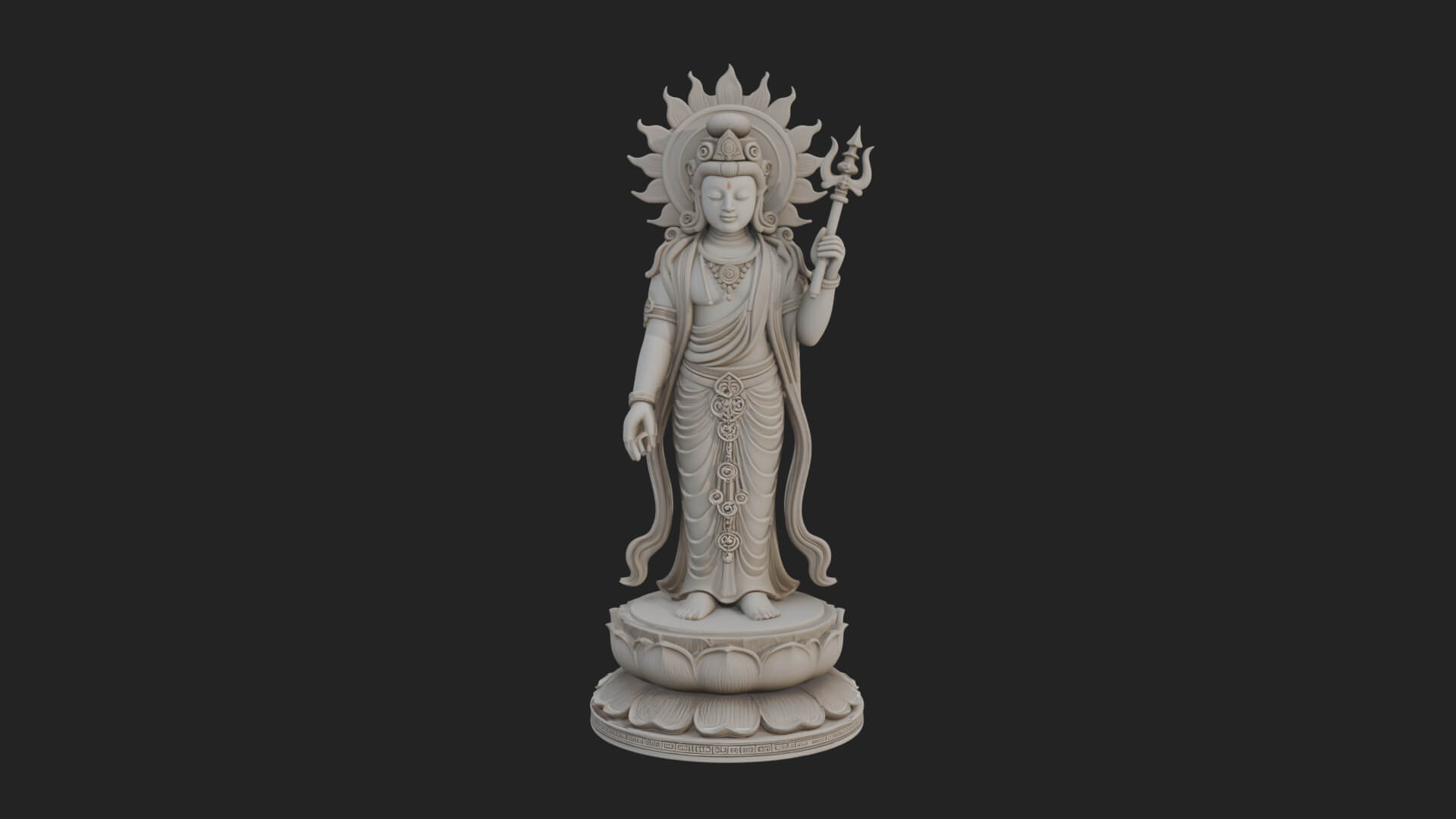 Standing Bodhisattva Statue Design 8 3D Print Model 3D Model