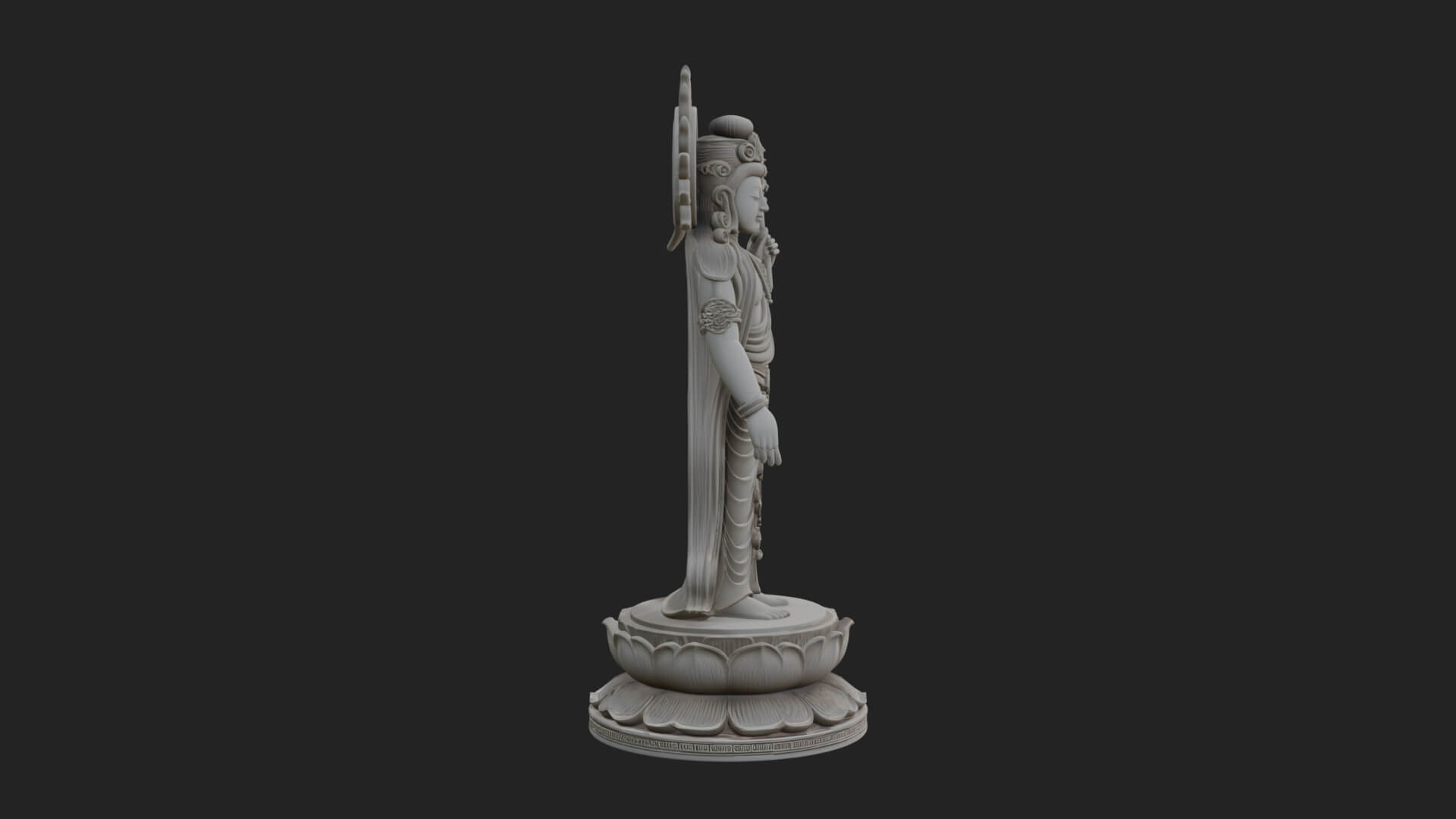 Standing Bodhisattva Statue Design 8 3D Print Model 3D Model