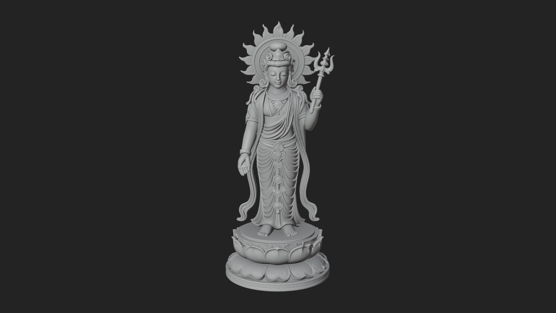 Standing Bodhisattva Statue Design 8 3D Print Model 3D Model