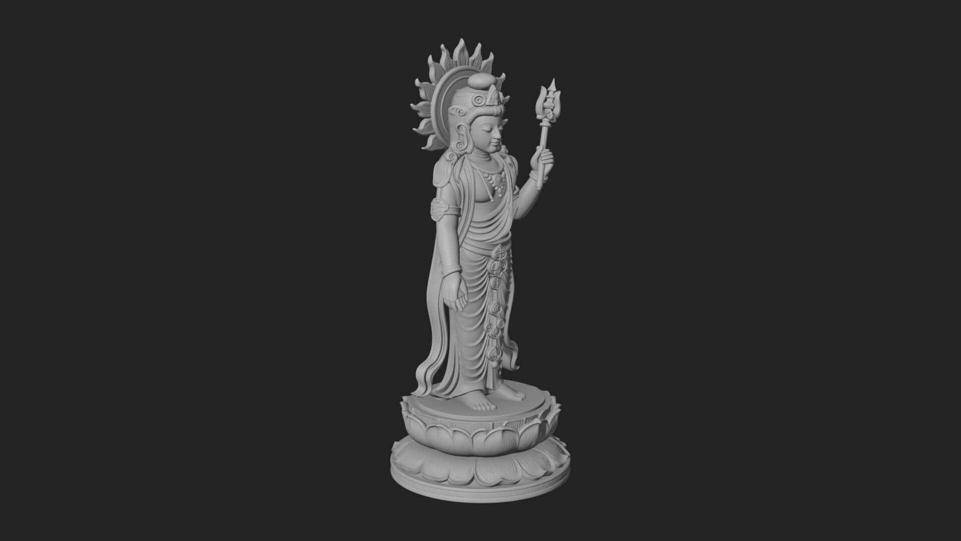 Standing Bodhisattva Statue Design 8 3D Print Model 3D Model
