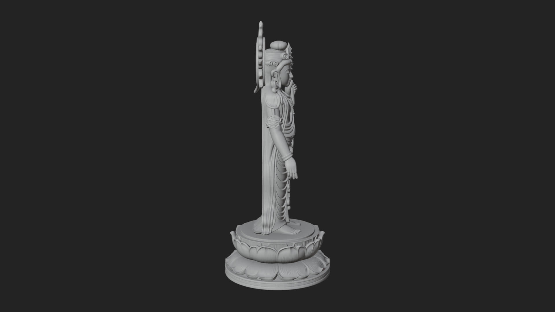 Standing Bodhisattva Statue Design 8 3D Print Model 3D Model