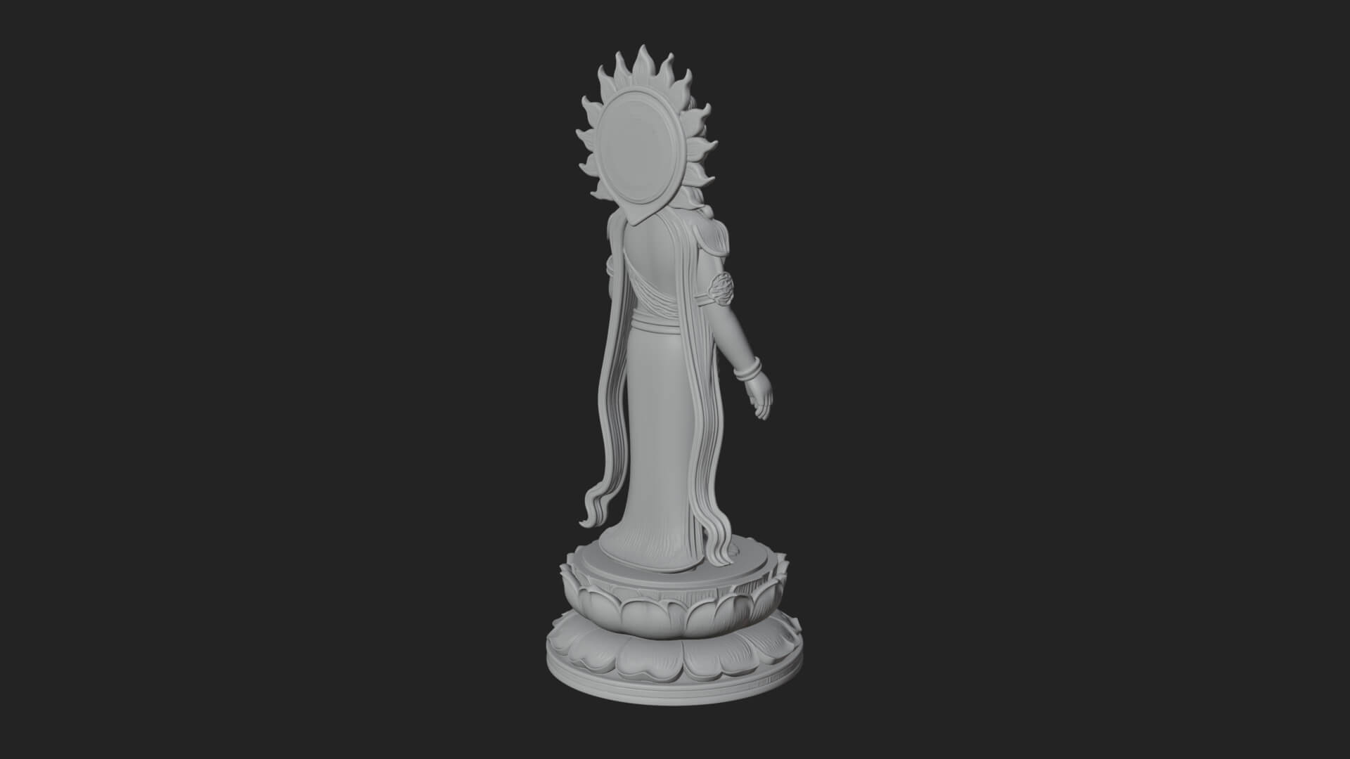 Standing Bodhisattva Statue Design 8 3D Print Model 3D Model