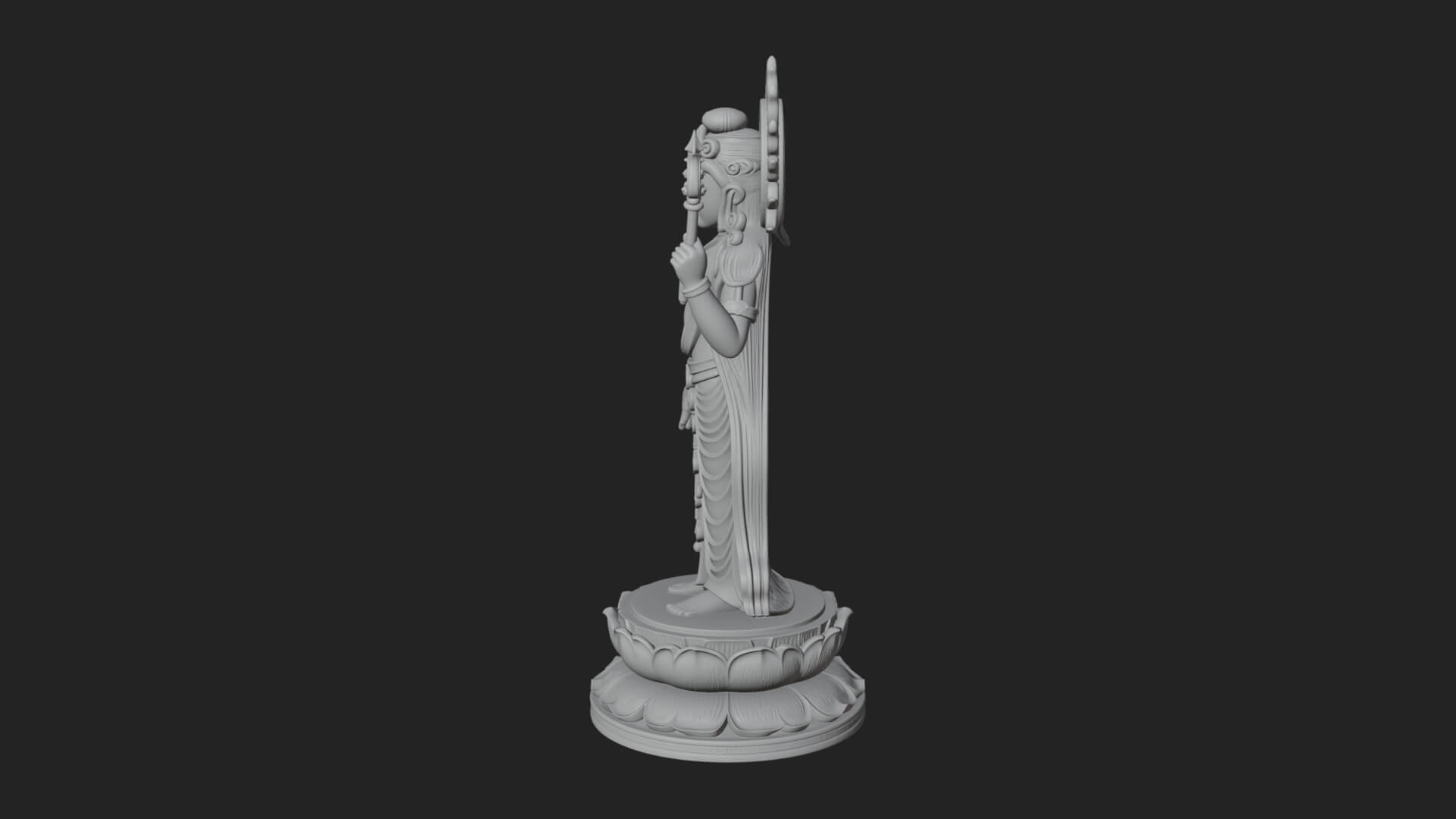 Standing Bodhisattva Statue Design 8 3D Print Model 3D Model