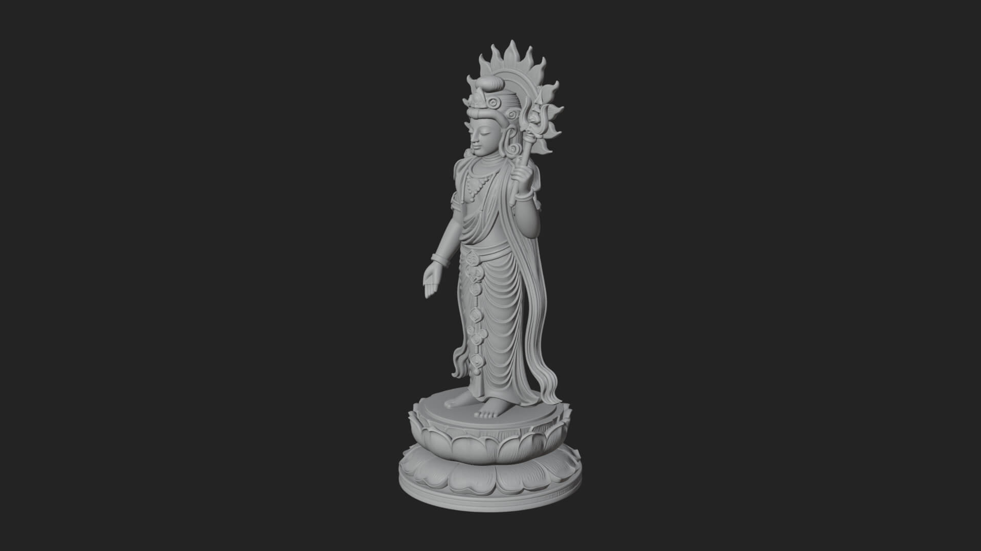 Standing Bodhisattva Statue Design 8 3D Print Model 3D Model