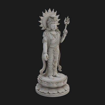 Standing Bodhisattva Statue Design 8 3D Print Model