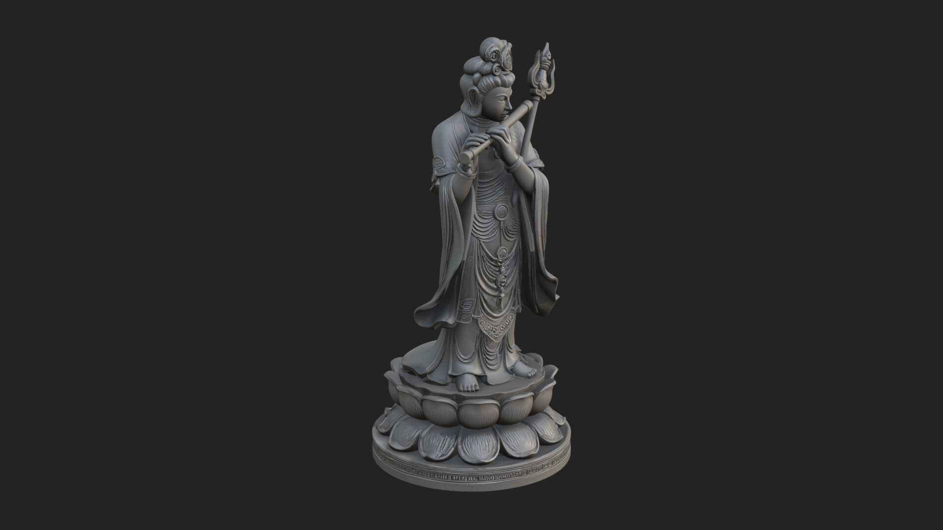 Standing Bodhisattva Statue Design 9 3D Print Model 3D Model