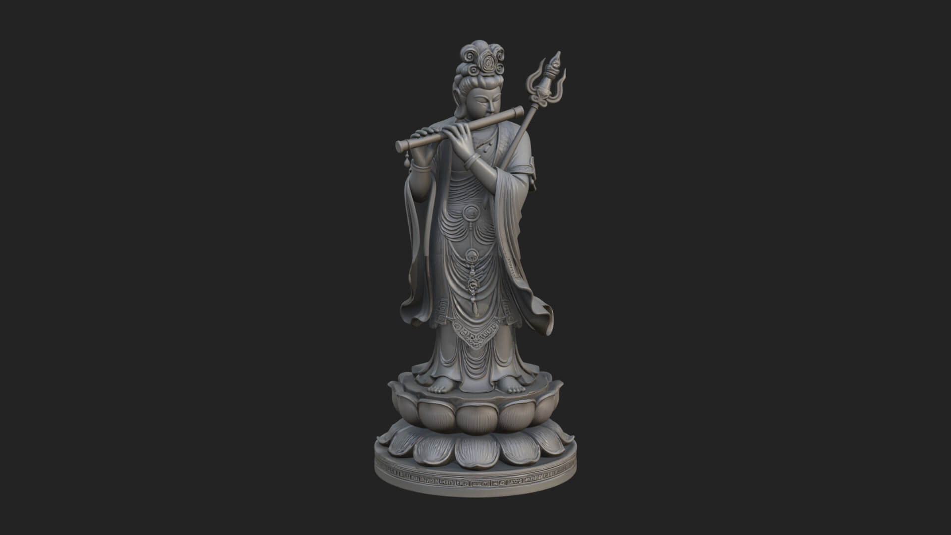 Standing Bodhisattva Statue Design 9 3D Print Model 3D Model