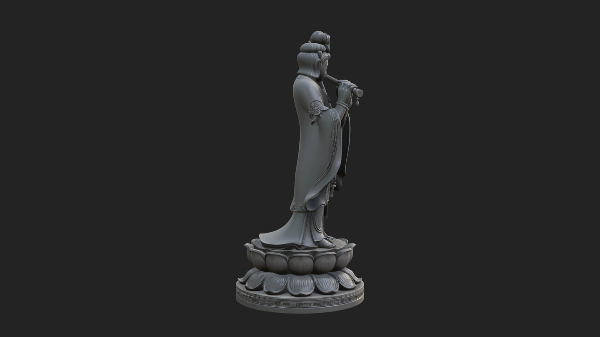 Standing Bodhisattva Statue Design 9 3D Print Model 3D Model