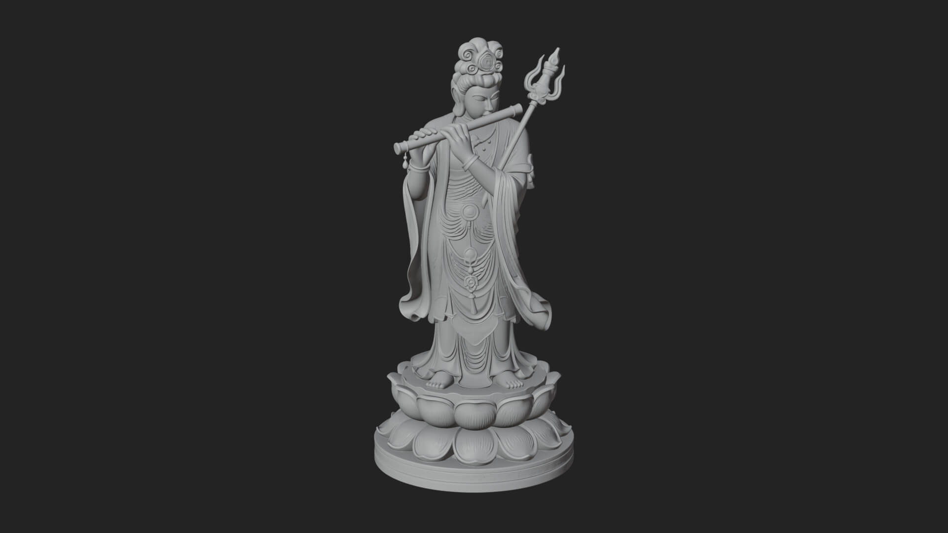 Standing Bodhisattva Statue Design 9 3D Print Model 3D Model