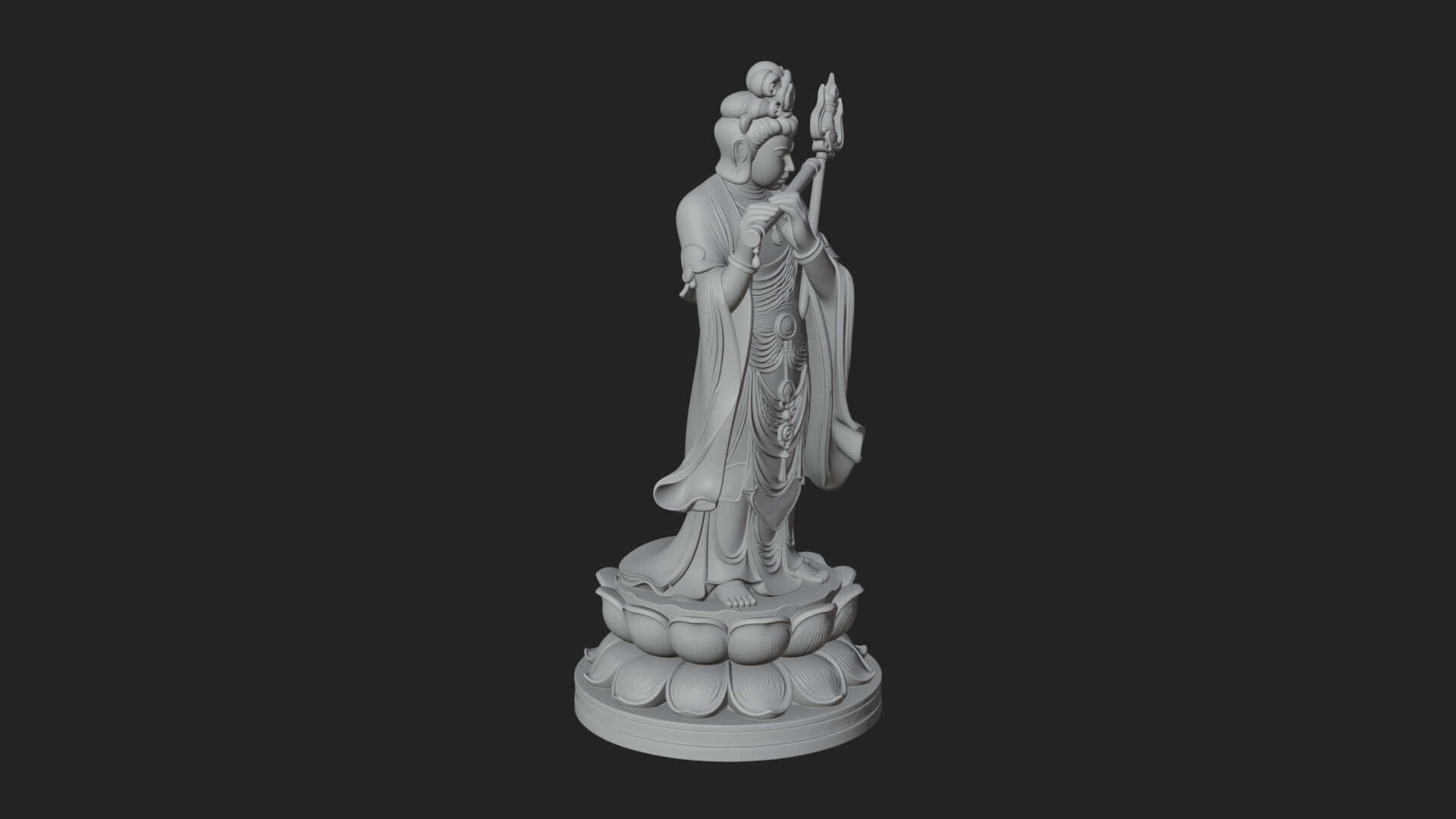 Standing Bodhisattva Statue Design 9 3D Print Model 3D Model