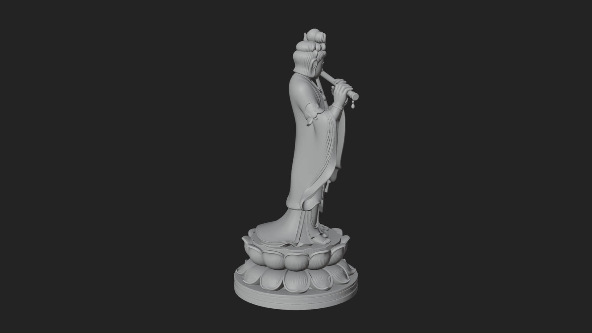 Standing Bodhisattva Statue Design 9 3D Print Model 3D Model