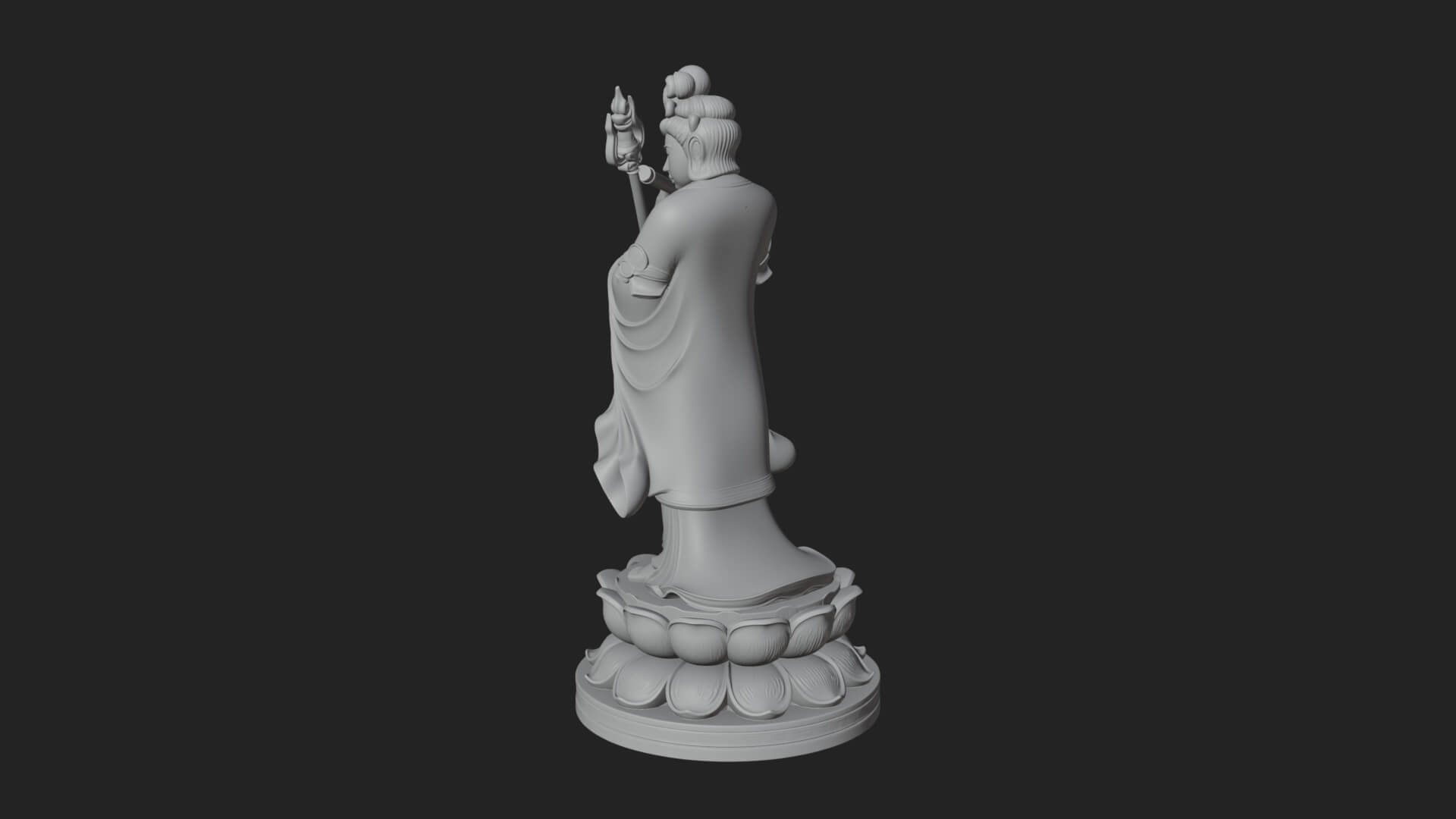 Standing Bodhisattva Statue Design 9 3D Print Model 3D Model