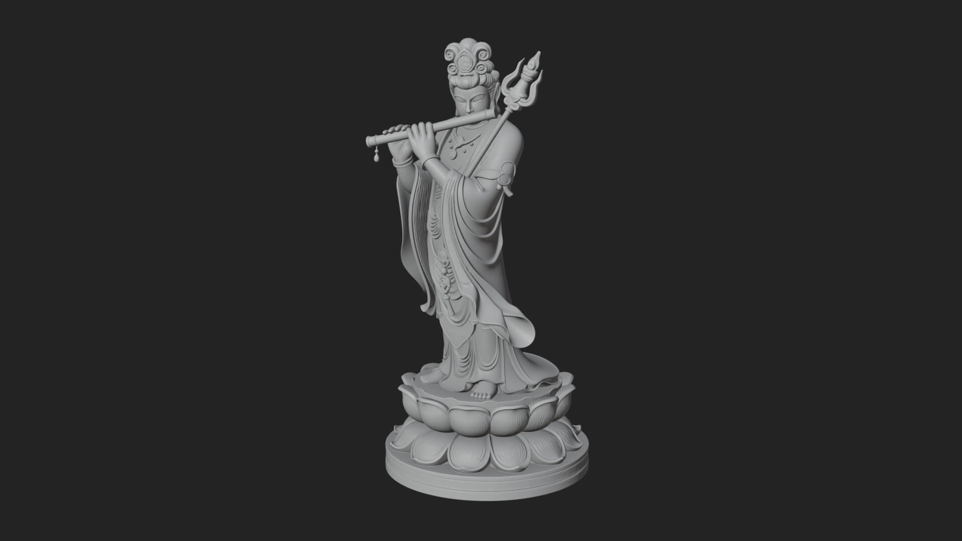 Standing Bodhisattva Statue Design 9 3D Print Model 3D Model