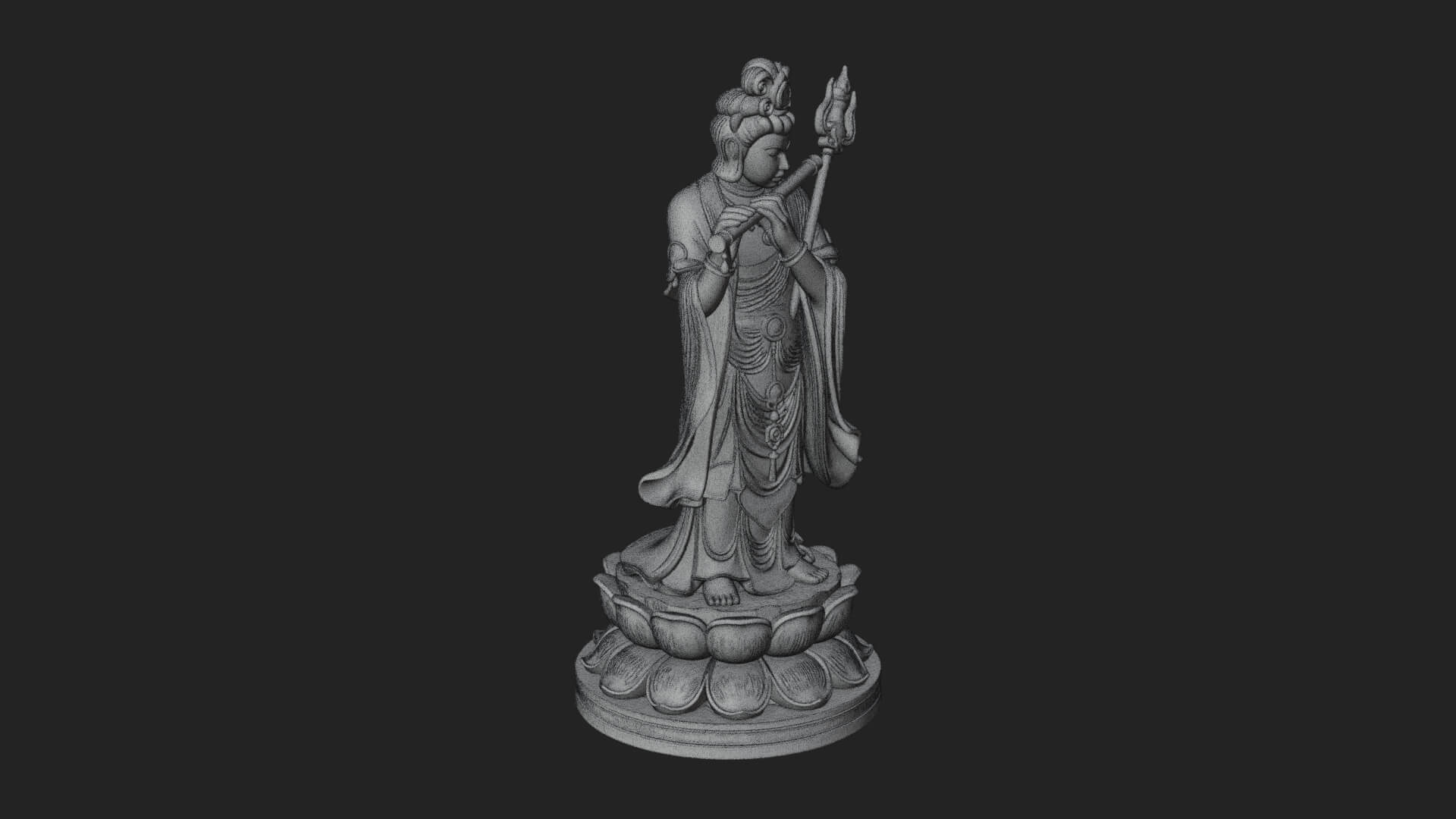 Standing Bodhisattva Statue Design 9 3D Print Model 3D Model