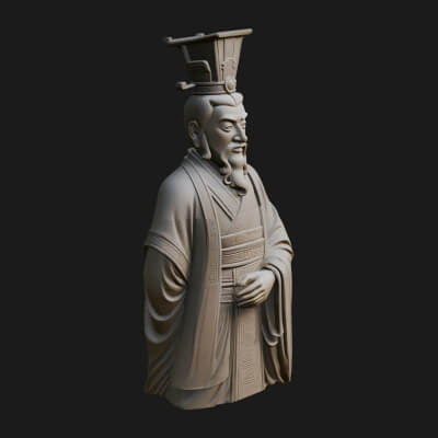 Standing Chinese Emperor Statue Design 1 3D Print Model
