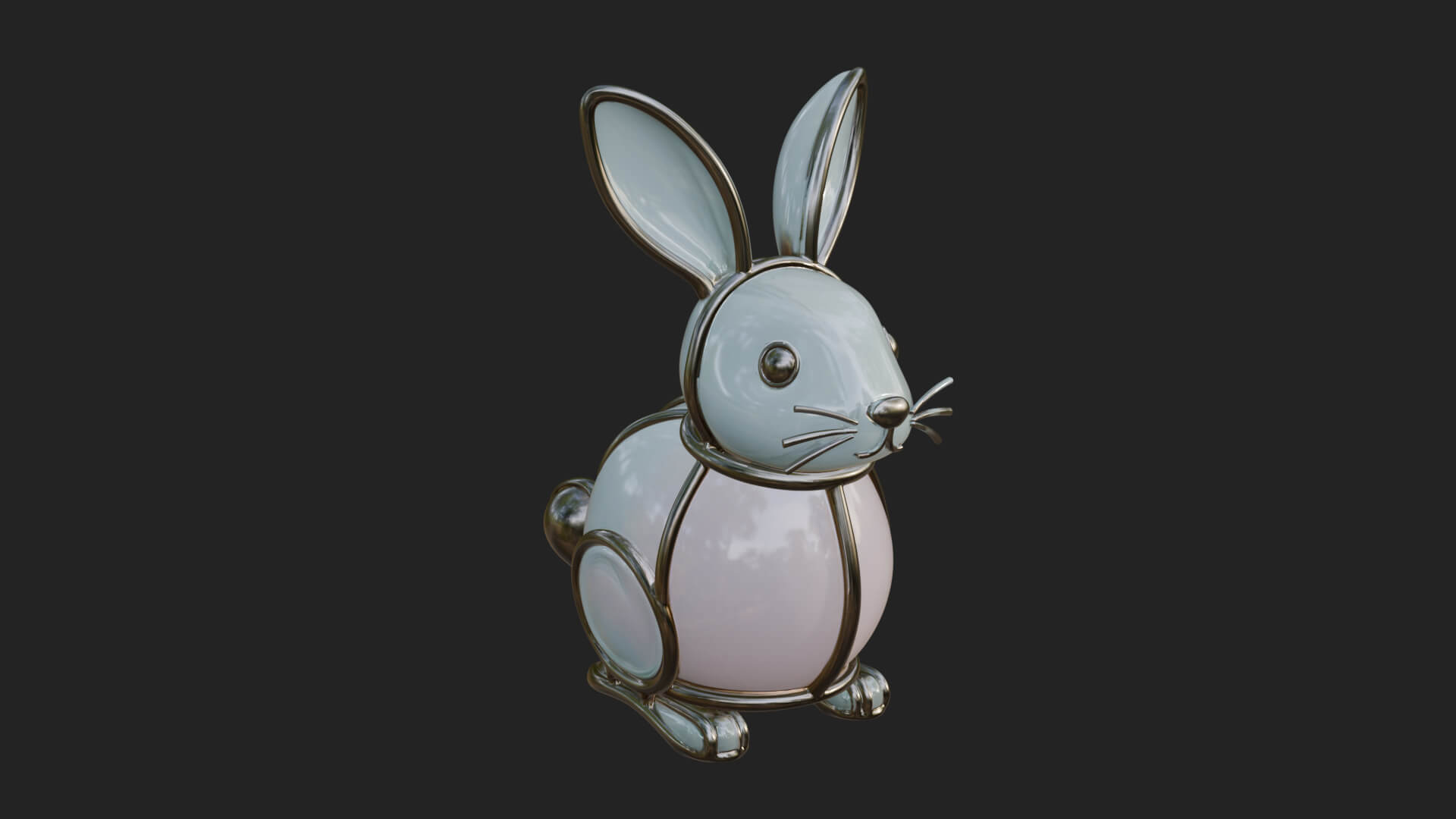 Standing Easter Bunny Statue Design 5 3D Print Model 3D Model