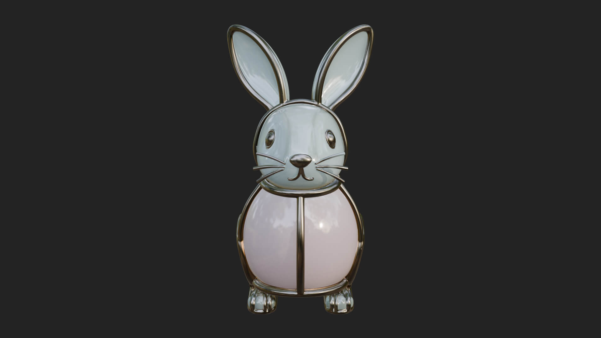 Standing Easter Bunny Statue Design 5 3D Print Model 3D Model