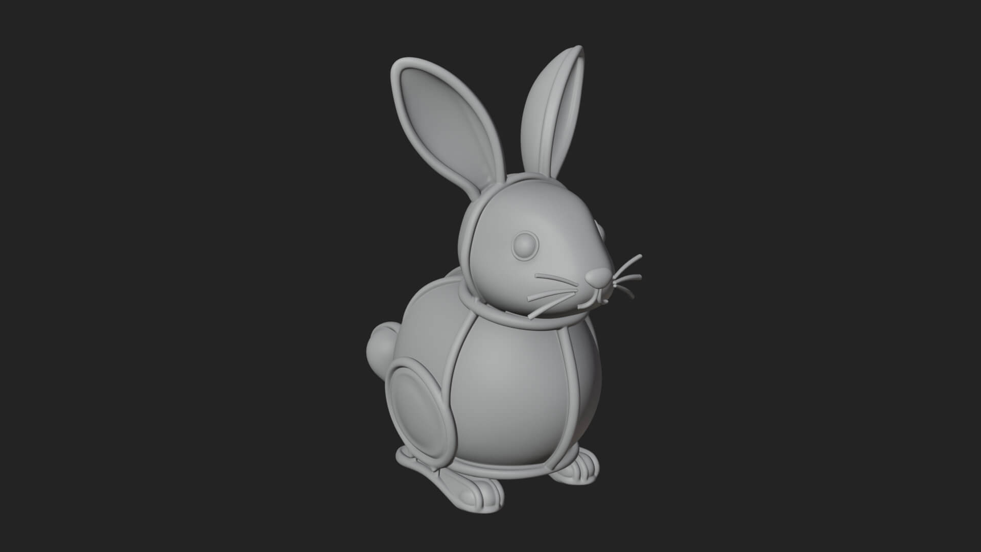 Standing Easter Bunny Statue Design 5 3D Print Model 3D Model