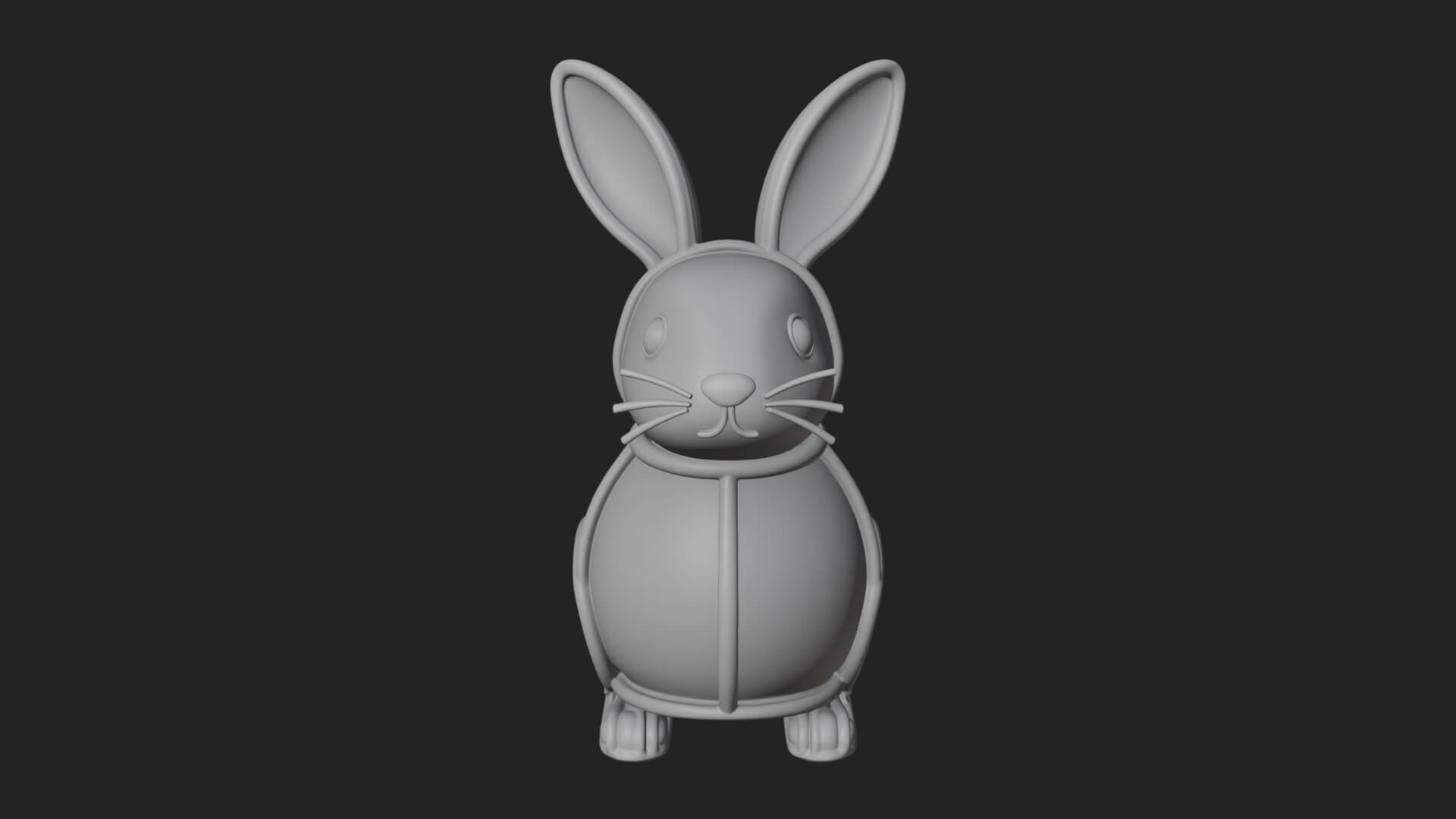 Standing Easter Bunny Statue Design 5 3D Print Model 3D Model