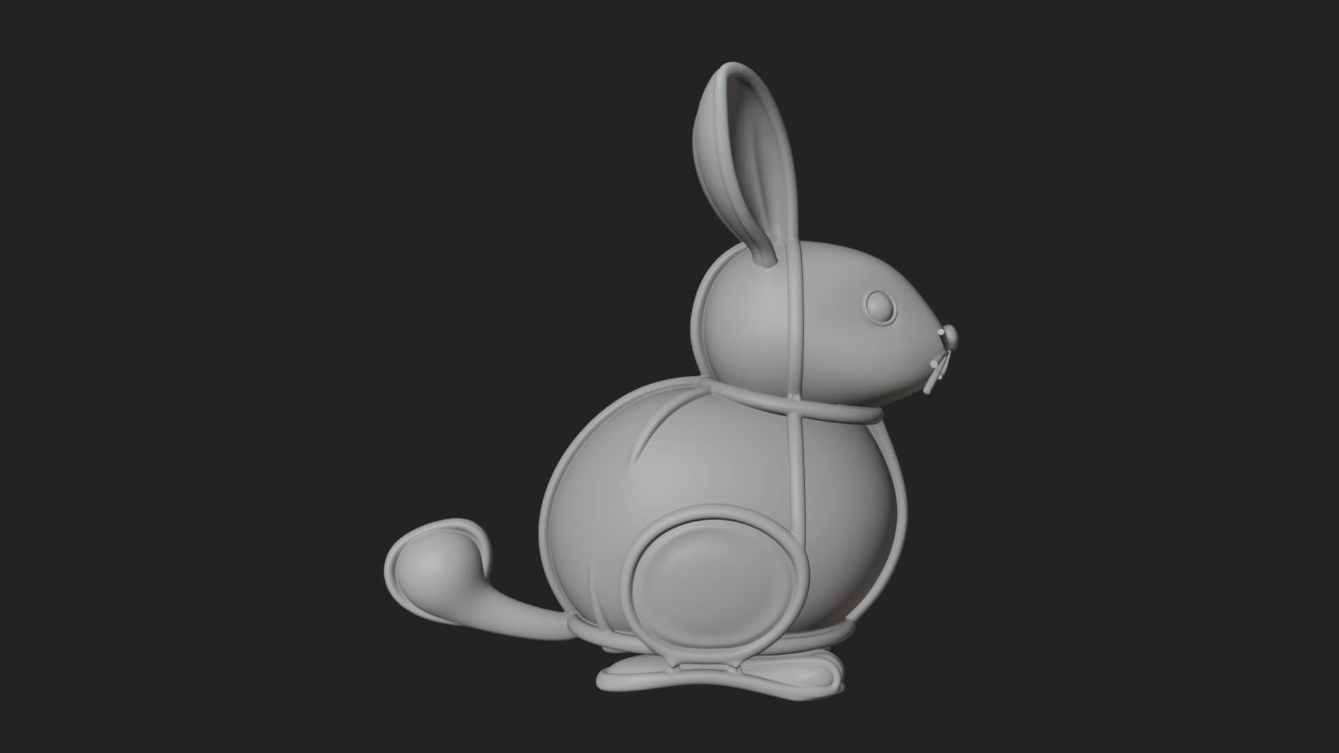 Standing Easter Bunny Statue Design 5 3D Print Model 3D Model