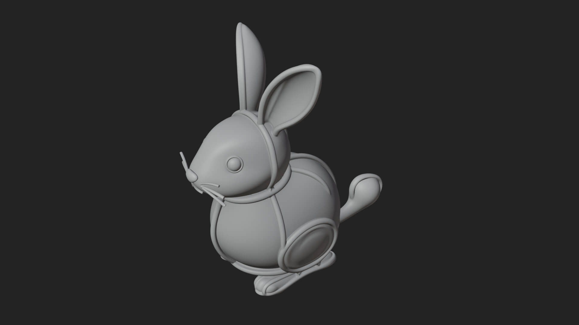 Standing Easter Bunny Statue Design 5 3D Print Model 3D Model