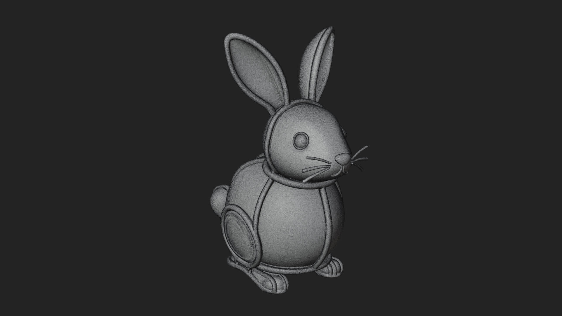 Standing Easter Bunny Statue Design 5 3D Print Model 3D Model