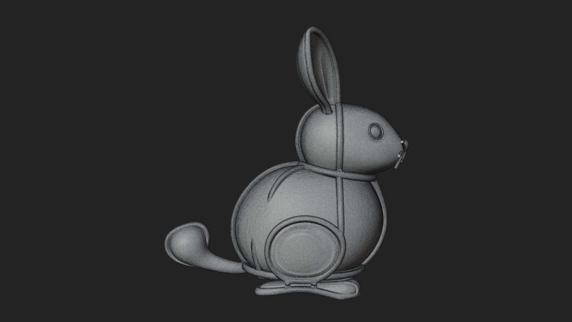 Standing Easter Bunny Statue Design 5 3D Print Model 3D Model