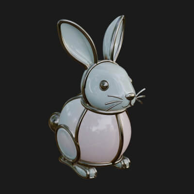 Standing Easter Bunny Statue Design 5 3D Print Model