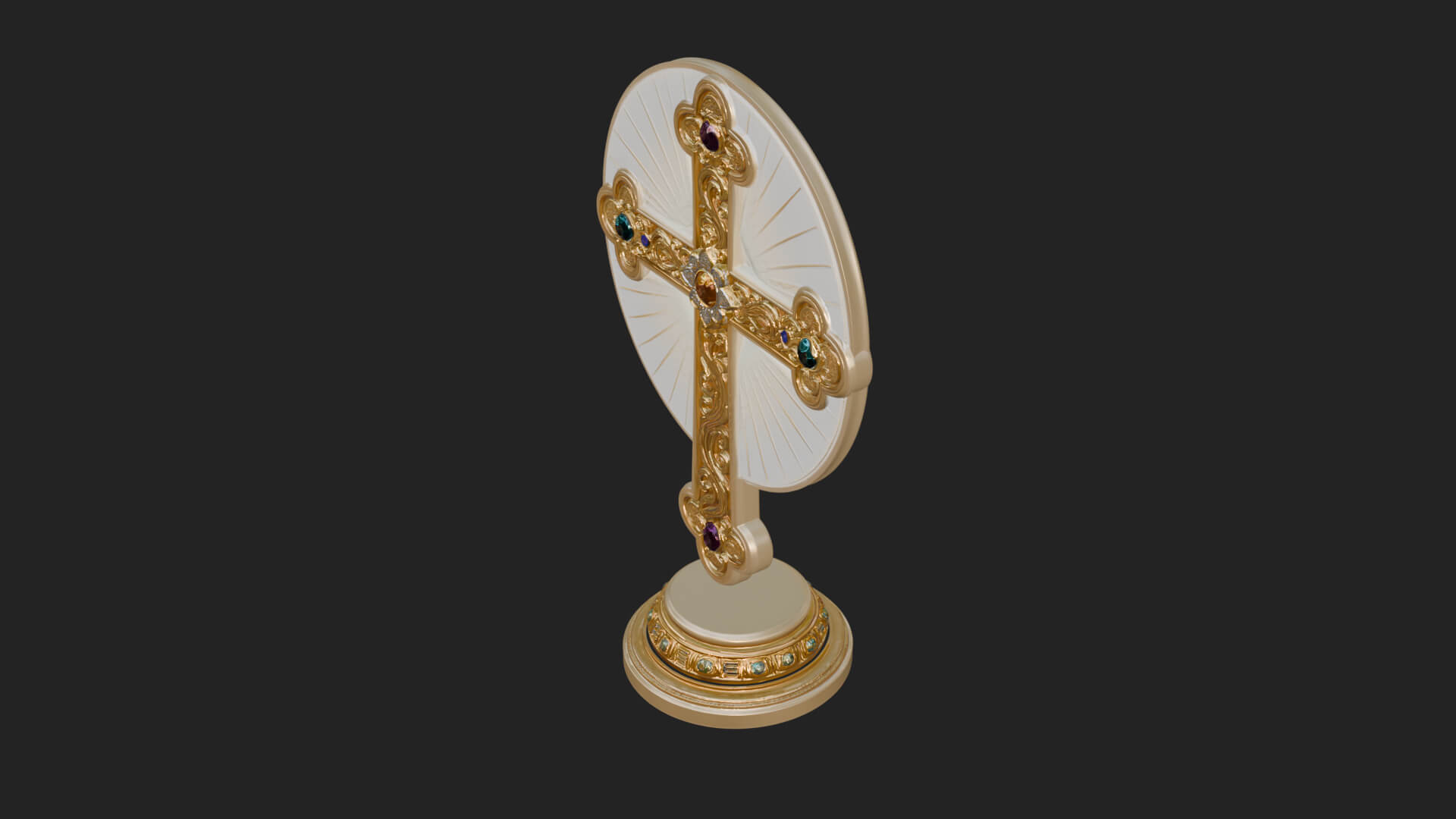 Standing Gem Cross Model Design 1 3D Print Model 3D Model