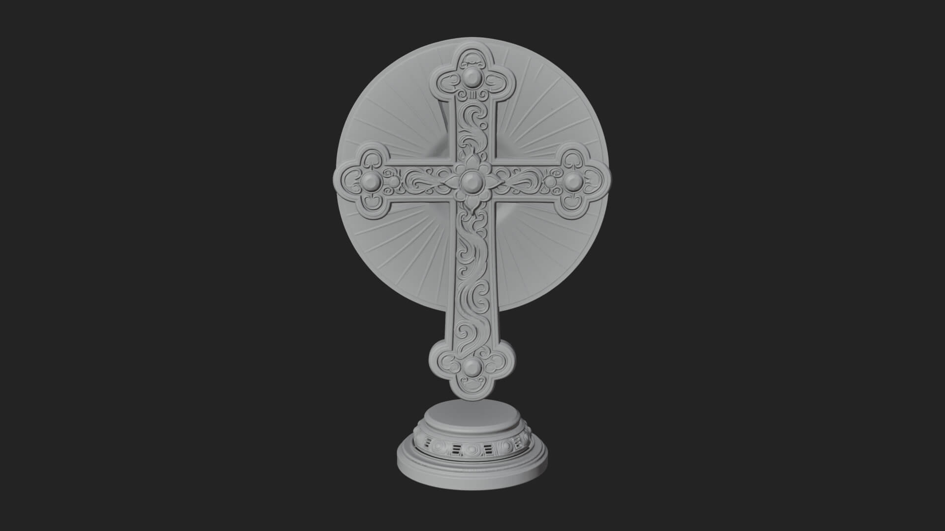 Standing Gem Cross Model Design 1 3D Print Model 3D Model