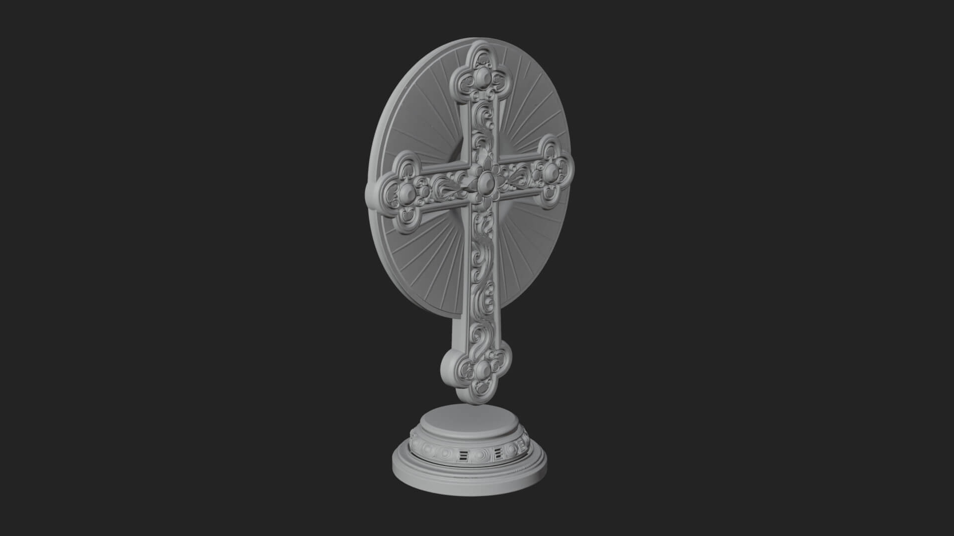 Standing Gem Cross Model Design 1 3D Print Model 3D Model