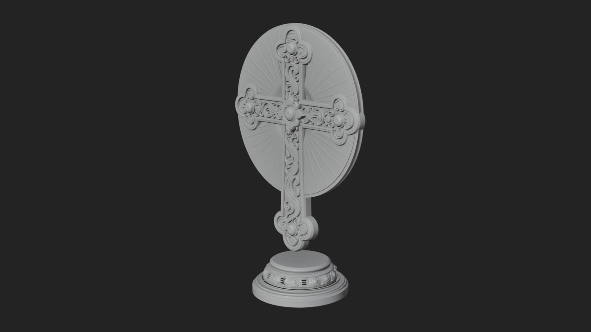 Standing Gem Cross Model Design 1 3D Print Model 3D Model