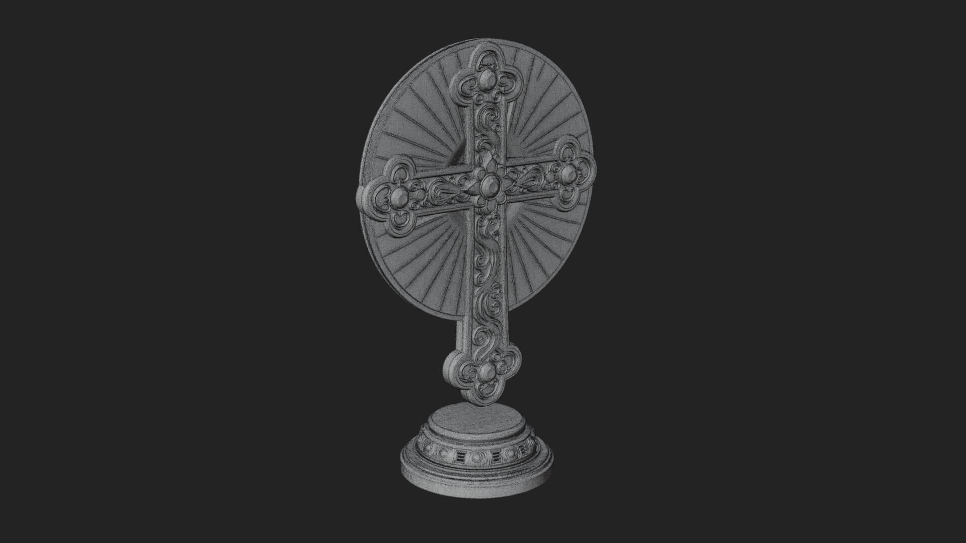 Standing Gem Cross Model Design 1 3D Print Model 3D Model