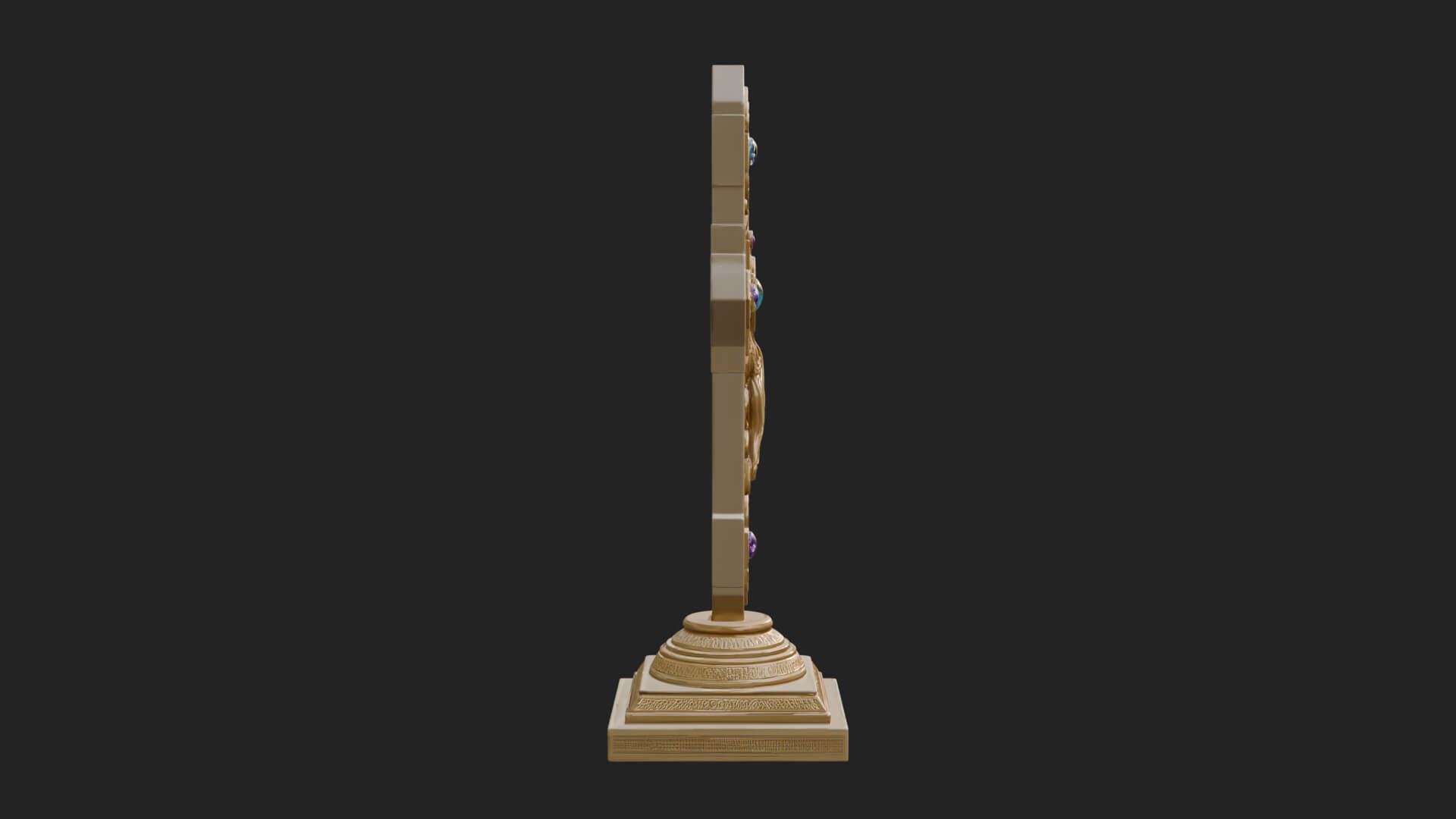 Standing Gem Cross Model Design 10 3D Print Model 3D Model