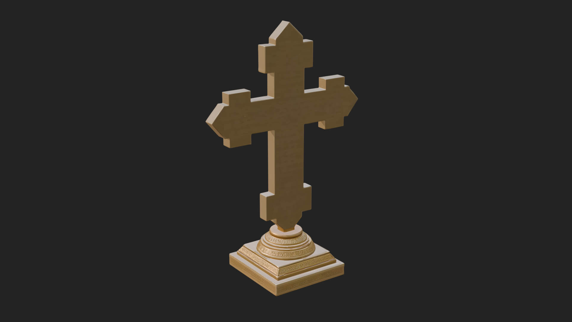 Standing Gem Cross Model Design 10 3D Print Model 3D Model