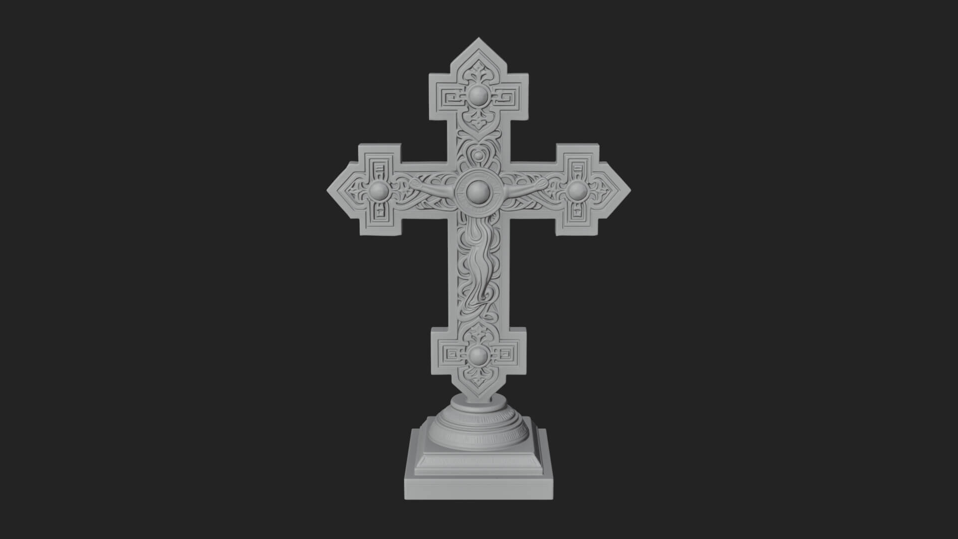 Standing Gem Cross Model Design 10 3D Print Model 3D Model