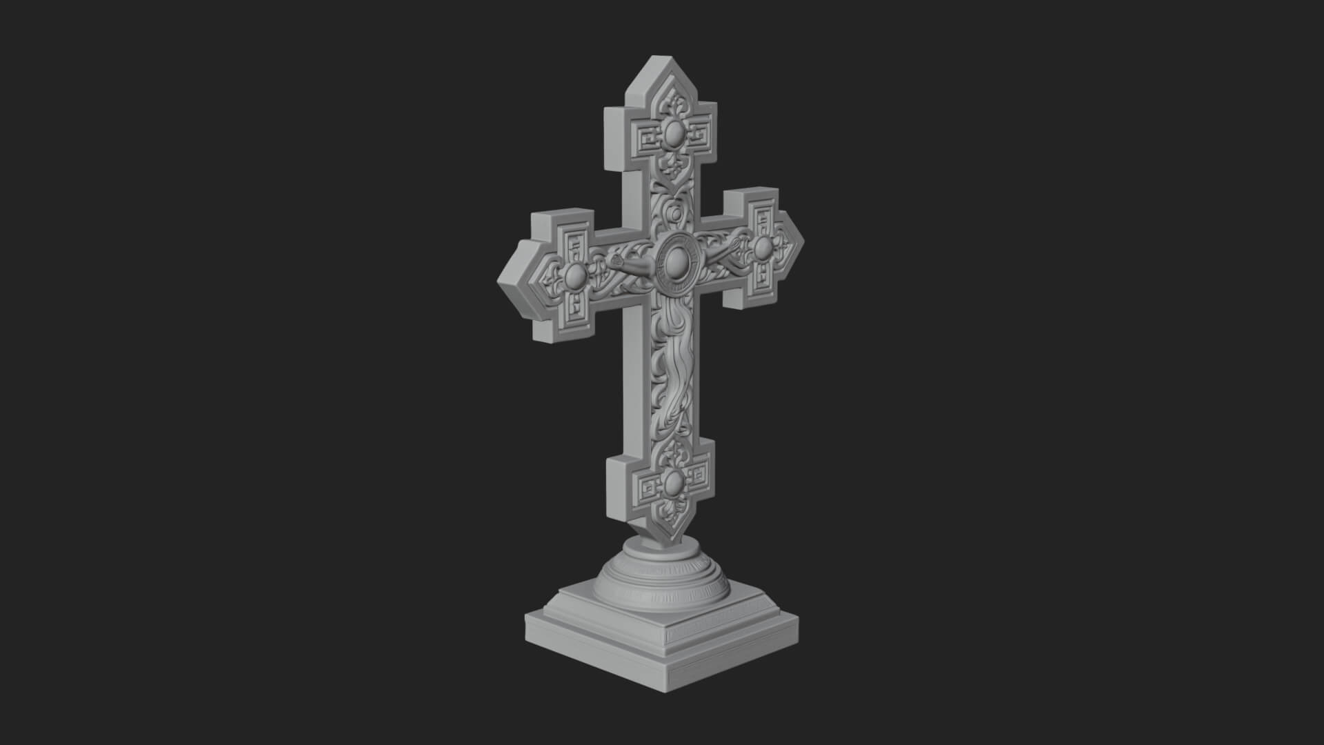 Standing Gem Cross Model Design 10 3D Print Model 3D Model