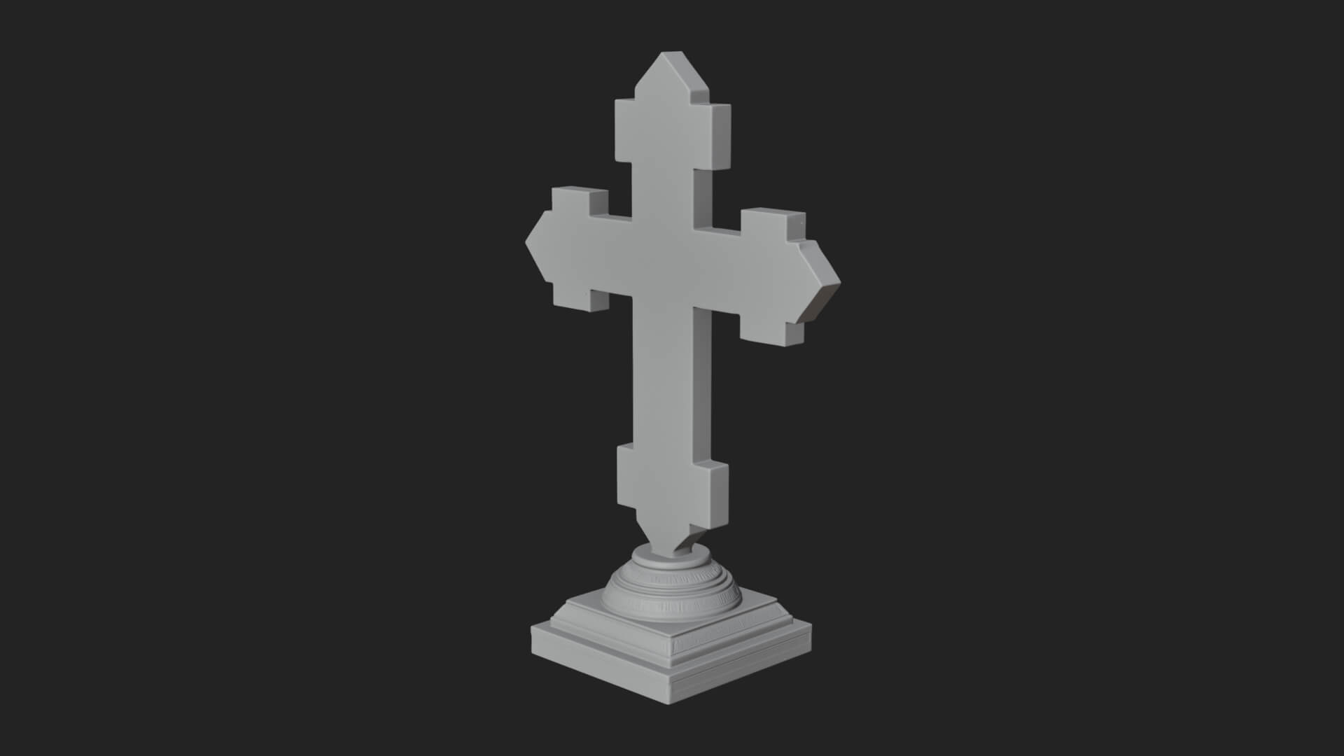 Standing Gem Cross Model Design 10 3D Print Model 3D Model