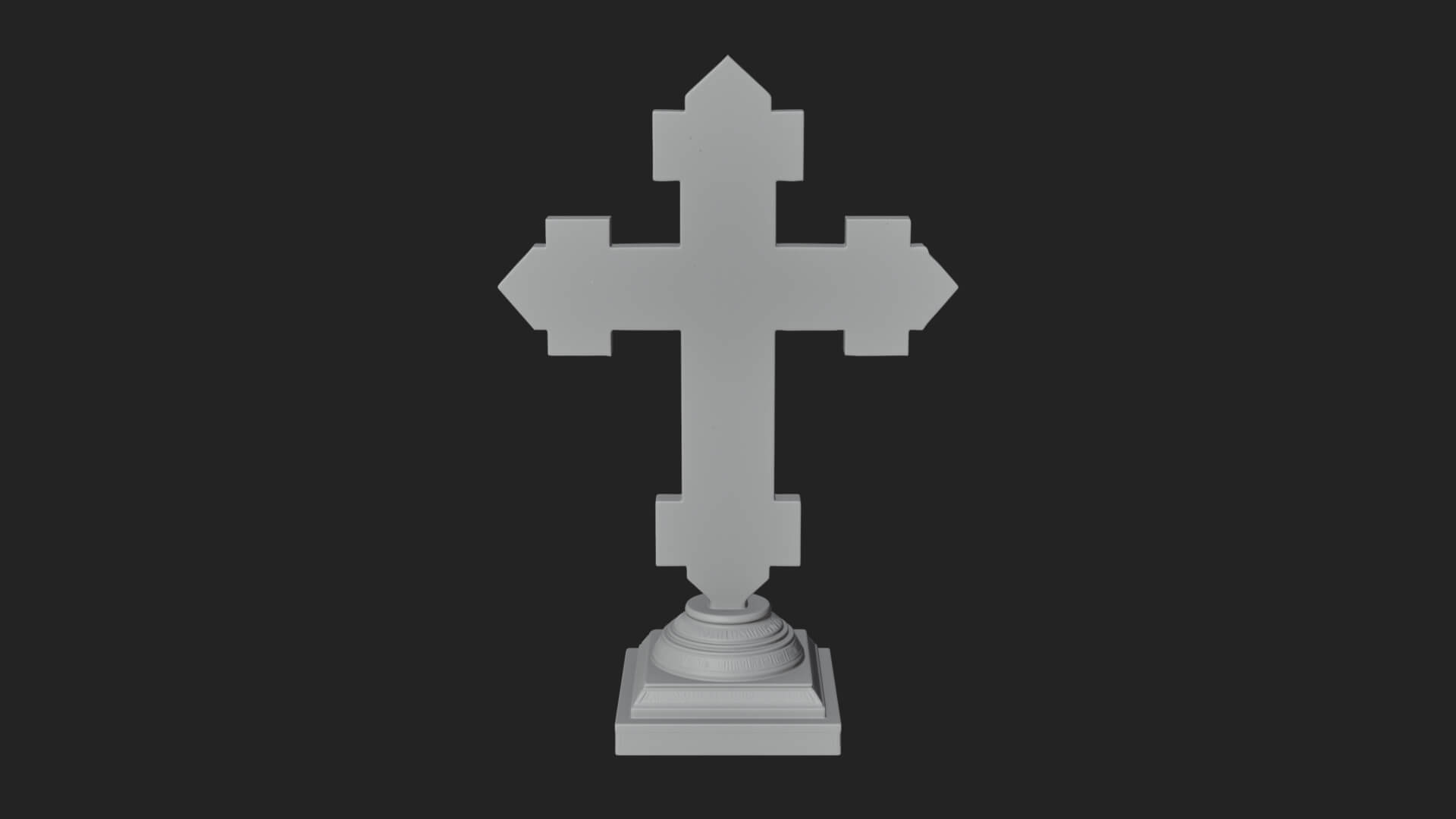 Standing Gem Cross Model Design 10 3D Print Model 3D Model