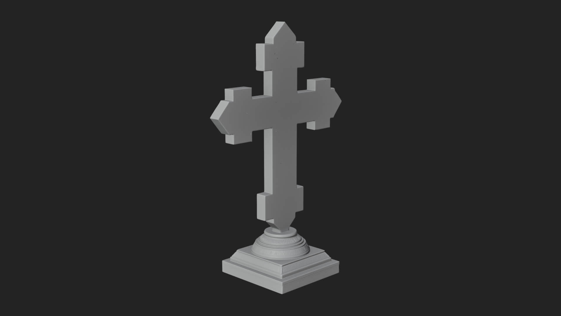Standing Gem Cross Model Design 10 3D Print Model 3D Model